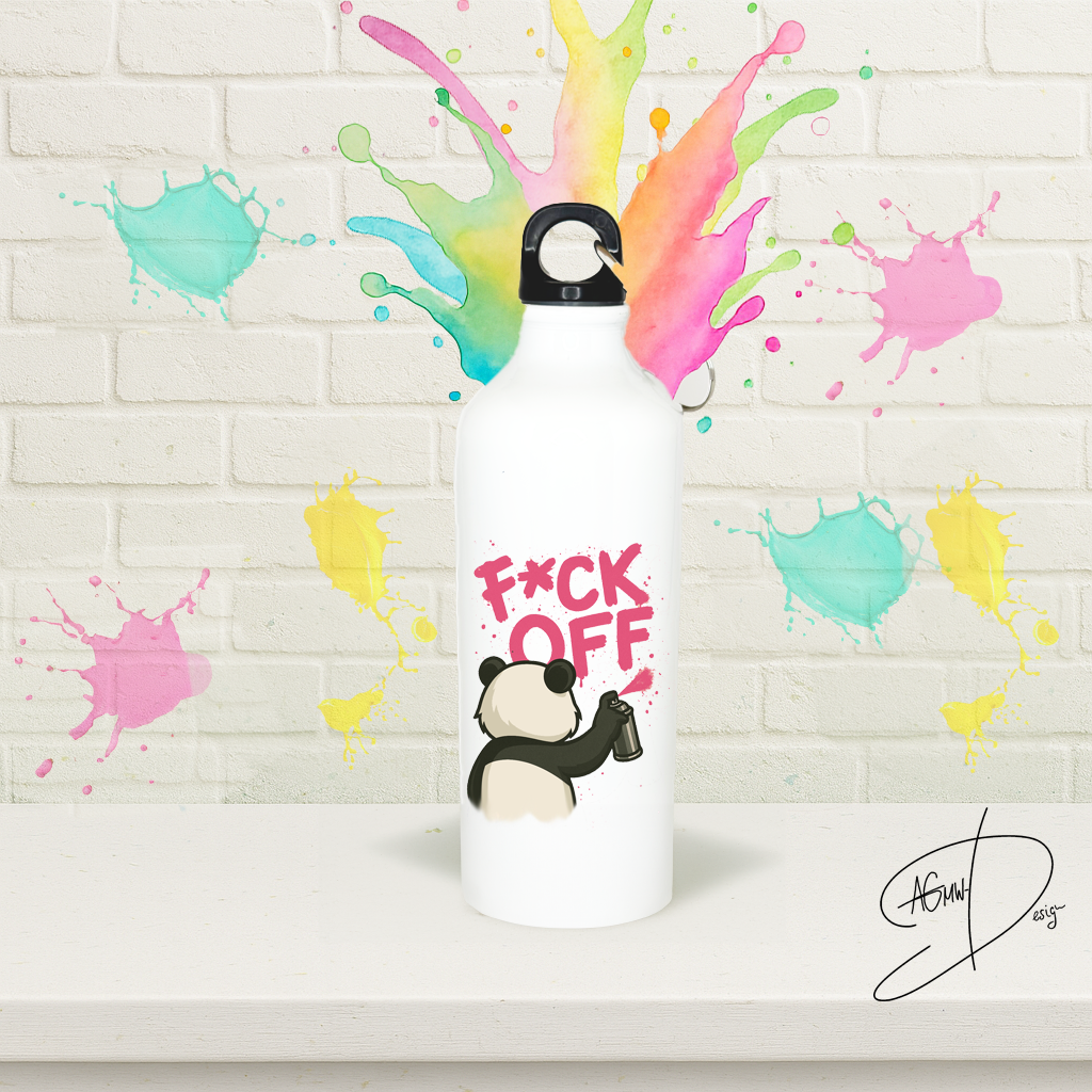Aluminium Wasserflasche "FuckOff"-Panda