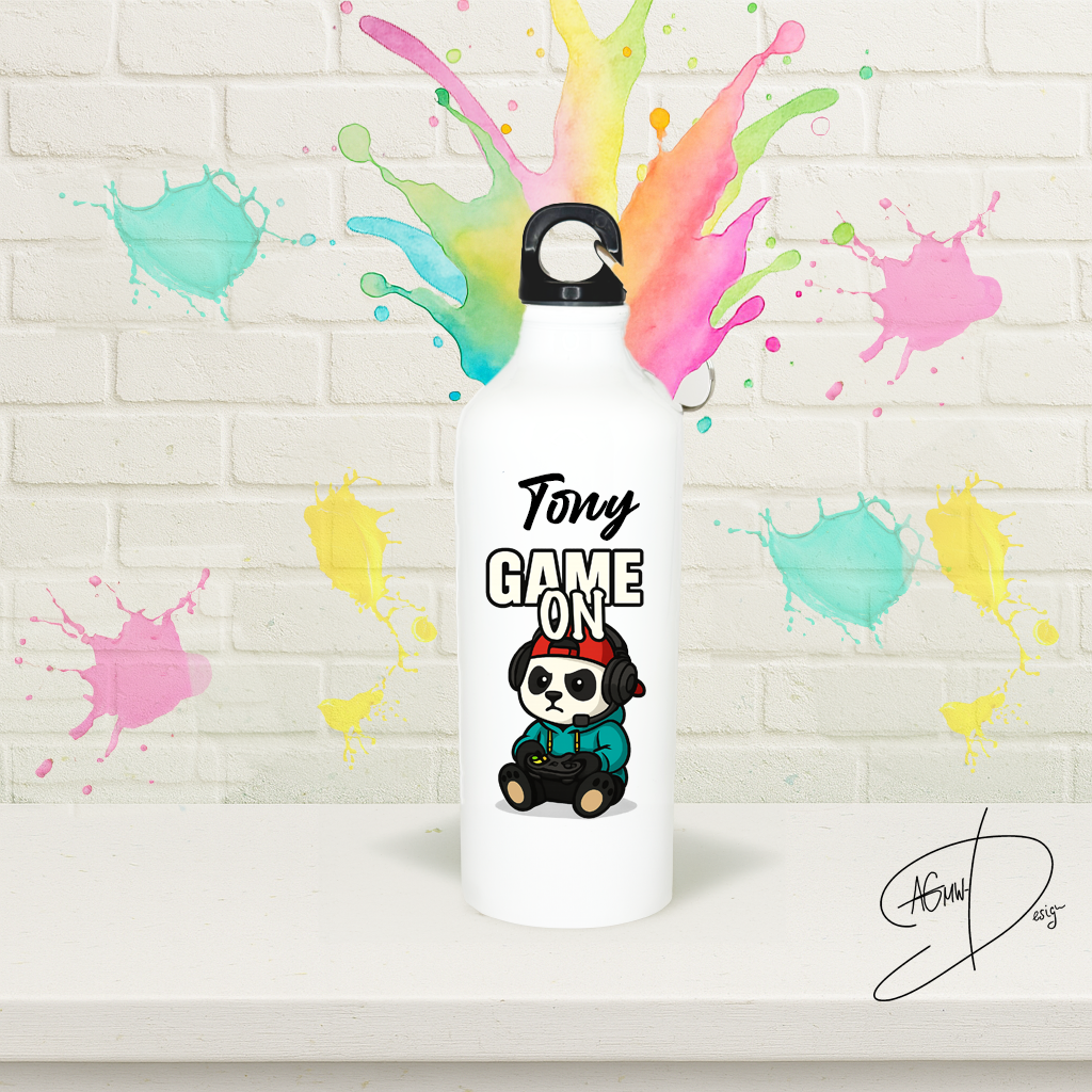 Aluminium Wasserflasche "GameOn"-Panda – Bild 2