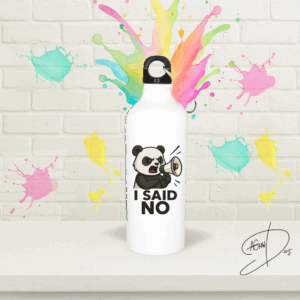 Aluminium Wasserflasche "IsaidNo"-Panda