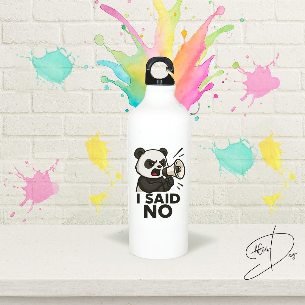 Aluminium Wasserflasche "IsaidNo"-Panda