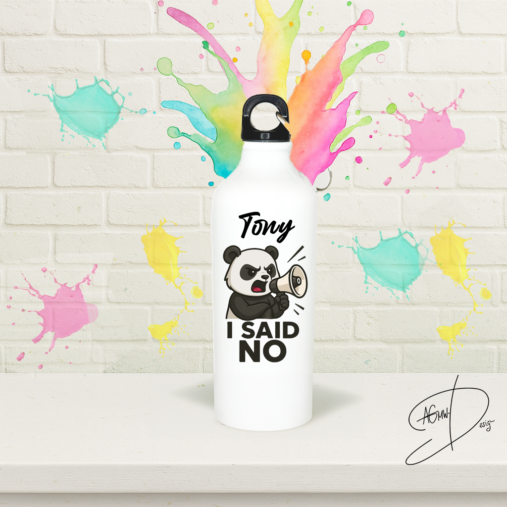 Aluminium Wasserflasche "IsaidNo"-Panda – Bild 2
