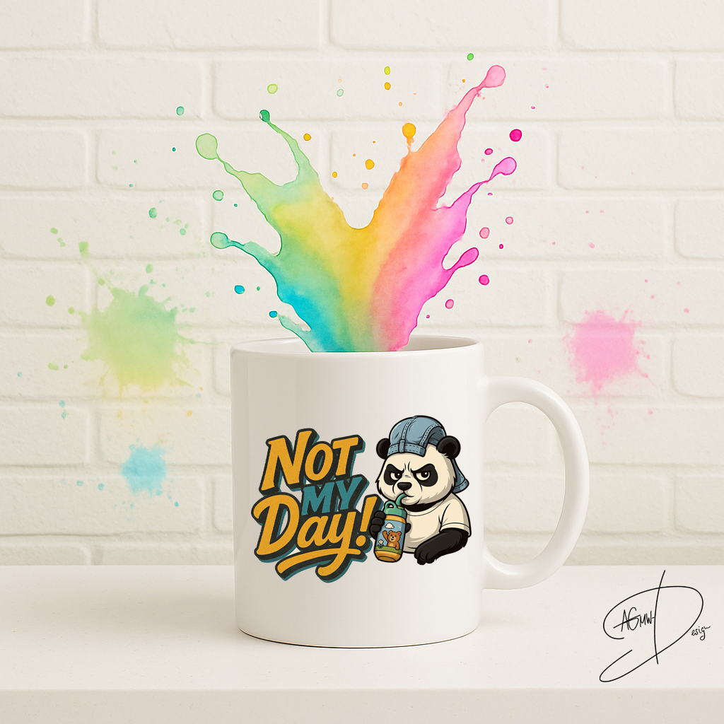 Hochwertige Keramiktasse mit NotMyDay-Panda Design