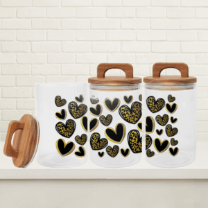 Leckerli-Glas Leo-Herzen (mit Gravur)