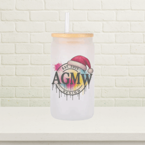 Glas weihnachtliches AGMW-Design-Logo