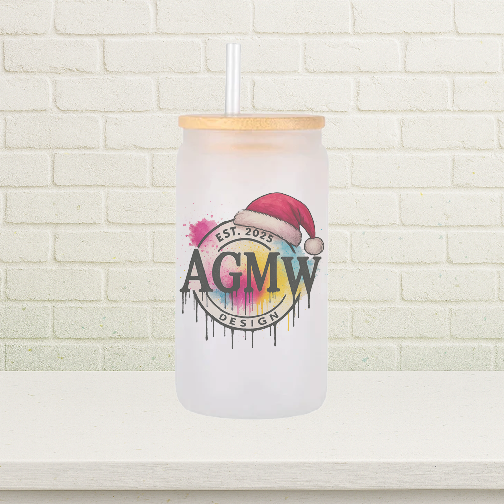 Glas weihnachtliches AGMW-Design-Logo