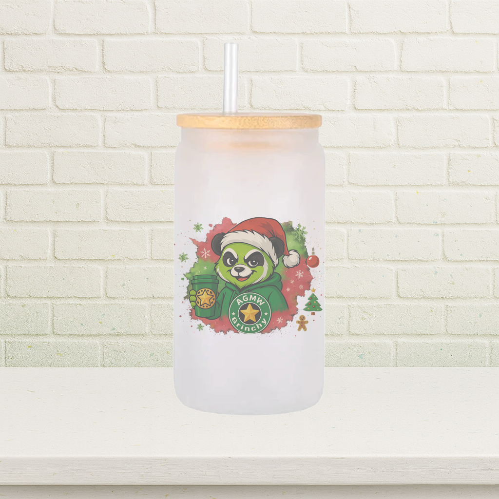 Glas frecher Grinchy-Panda