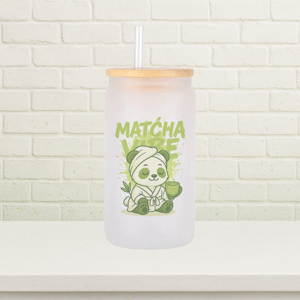 Trinkglas Matcha-Vibe Panda