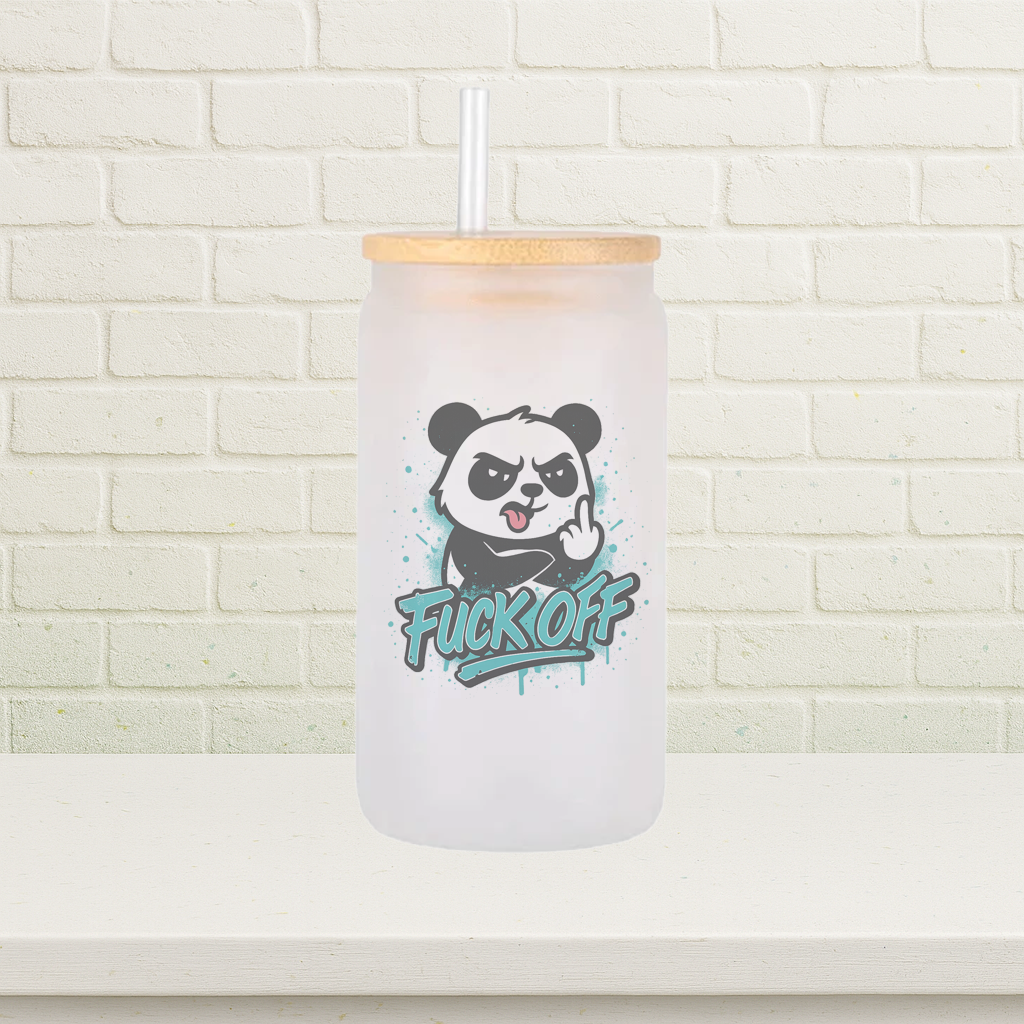 Trinkglas F*ckOff-Panda-Design