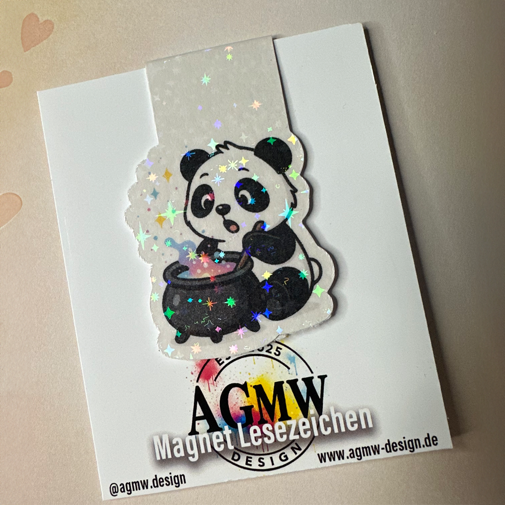 Magnetisches Lesezeichen Panda-Zaubertrank (Glitzer) โ Bild 2