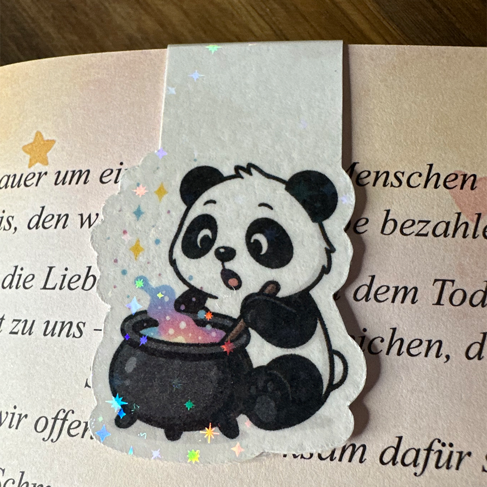 Magnetisches Lesezeichen Panda-Zaubertrank (Glitzer)
