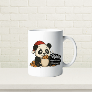 Keramik-Tasse Panda "Kekse dippen ist mein Wintersport"