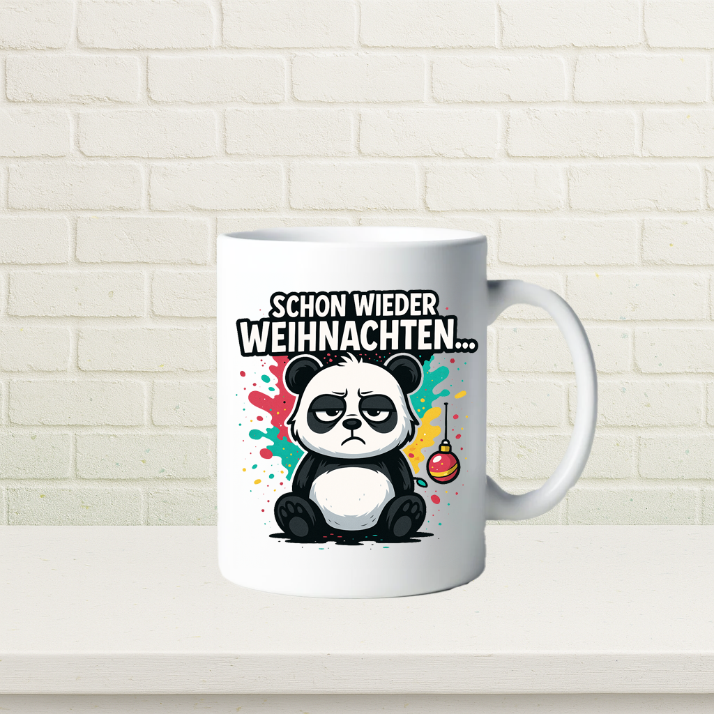 Keramik-Tasse "Schon wieder Weihnachten..."-Panda
